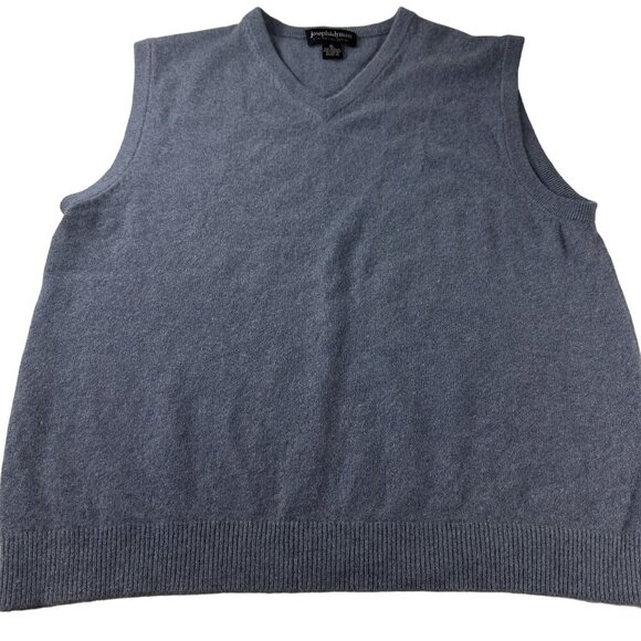 Joseph Lyman Cashmere Vest Sweater Mens V Neck Sleeveless Pullover Blue Soft - Picture 1 of 11